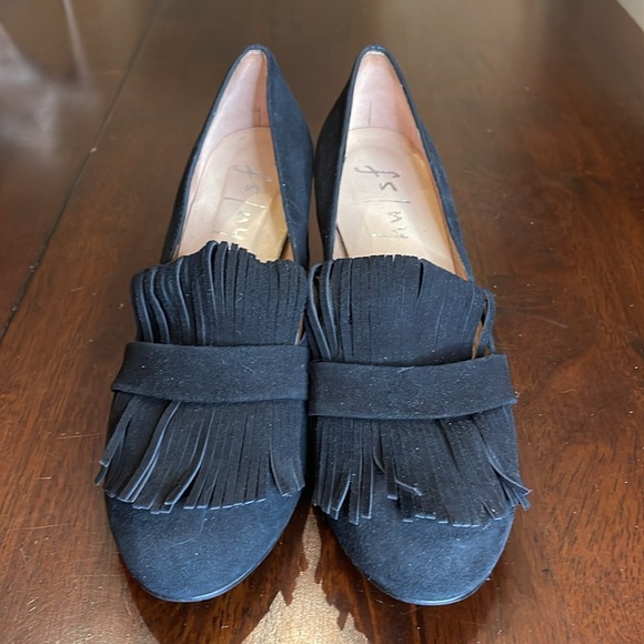 French Sole Shoes. FS/NY. Suede Block Heel Color Black Size 8.5 B - Picture 5 of 6